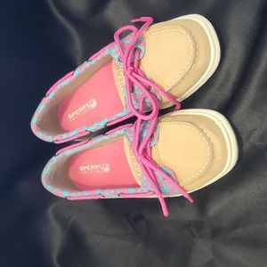 Sperry Top-Sider Laguna Girls Size 4M, Very little wear, Leather, Blue, Pink
